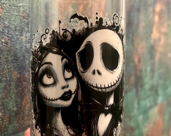 Personalised cocktail glass | Tumber| Christmas gift | Sally and Jack | Halloween |Fully customised | nightmare before Christmas | Santa