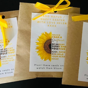 5xParty sunflower favours | Party Gifts | memento’s | Personalised Favours | Sunflower Packets | Custom Favours |Sunflower seeds | Easter