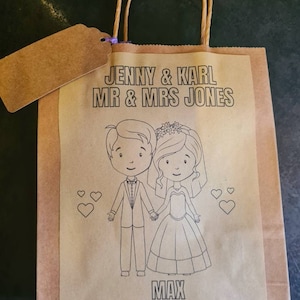 Trousse personnalisée pour enfants pour un mariage | sacs cadeaux | Pack d'activités pour enfants | sacs d'activités | sac personnalisé | cadeaux pour enfants