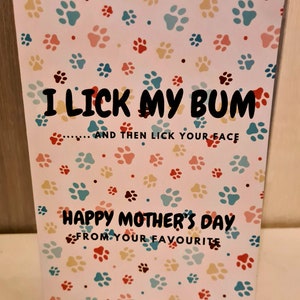 Mothers day card | mothers day card from dog | funny card | dog mum | dog mother | pet card | from the dog | handmade card