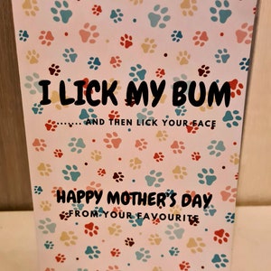 Tarjeta del día de la madre / tarjeta del día de la madre de un perro / tarjeta divertida / mamá de un perro / madre de un perro / tarjeta para mascotas / del perro / tarjeta hecha a mano