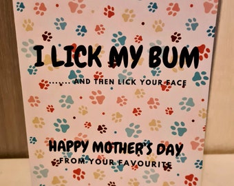 Mothers day card | mothers day card from dog | funny card | dog mum | dog mother | pet card | from the dog | handmade card