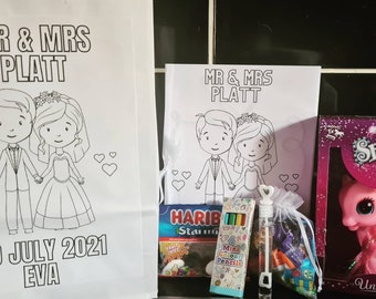 Personalised child's activity packs | wedding favours| kids party favours | party sets | Personalised Child Favours | Wedding activity packs