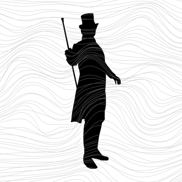 P.T. Barnum silhouette HUgh Jackman This is the Greatest Show The Greatest Showman film movie svg Onesie jpg dxf png 178