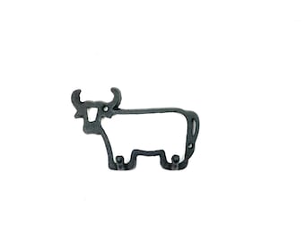 Cast Iron Cow Hook, hook, wall hook, cow hook, garage hook, coat hook, hook, key rack, frm49blk