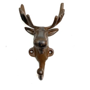 Cast Iron Moose Hook Hook Coat Hook Wall Hook Towel Hook - Etsy