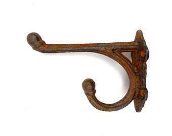 Coat hook, wall hook, coat hanger, decorative hook, towel hook, entryway hook, cast iron hook, cast iron coat hook, rustic hook, ch03rust