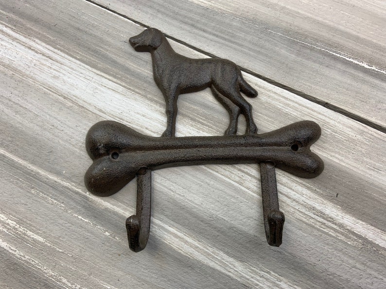 Cast Iron Dog & Bone Hook Dog Hook Leash Hook Wall Hook Etsy