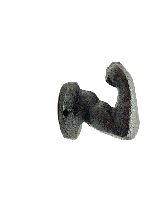 Cast Iron Small Muscle Arm Hook, Strong Arm Hook, Coat Hook, Wall Hook,  Cast Iron Hook, Rustic Hook, Muscle Hook, Arm Hook, Misc18 