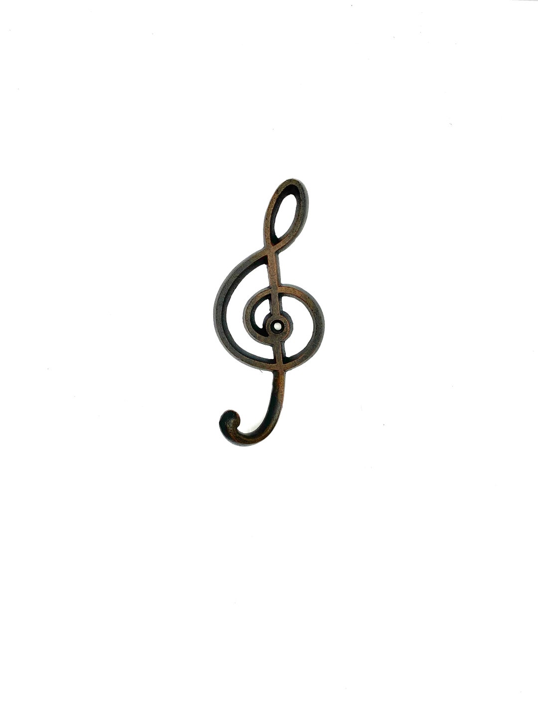Cast Iron Treble Clef Hook, Music Hook, Note Hook, Cast Iron Note Hook ...