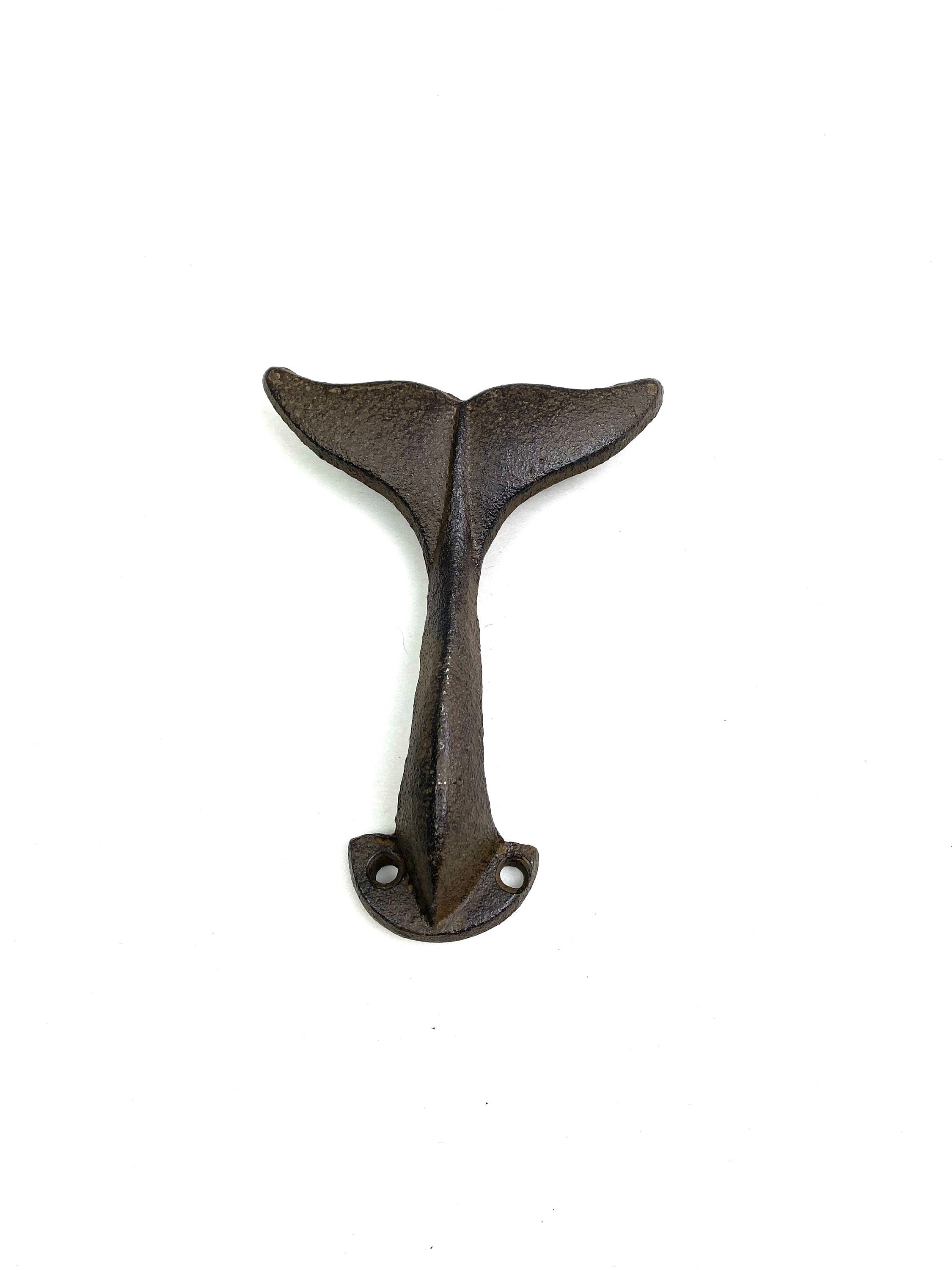 Cast Iron Whale Tail Hook, Nautical Hook, Ocean Hook, Coat Hook