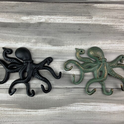 Cast Iron Octopus Hook Nautical Hook Ocean Hook Coat Hook Etsy