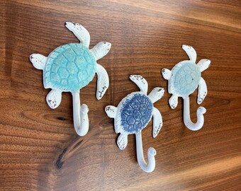 Cast Iron Antique Style Nautical TURTLE Coat Hooks Hat Hook Rack Towel Sea Cast Iron Antique Style Nautical TURTLE Coat Hooks Hat Hook Rack Towel Sea