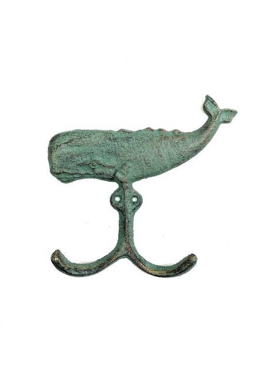 Cast Iron Whale Hook, Nautical Hook, Ocean Hook, Coat Hook, Sea