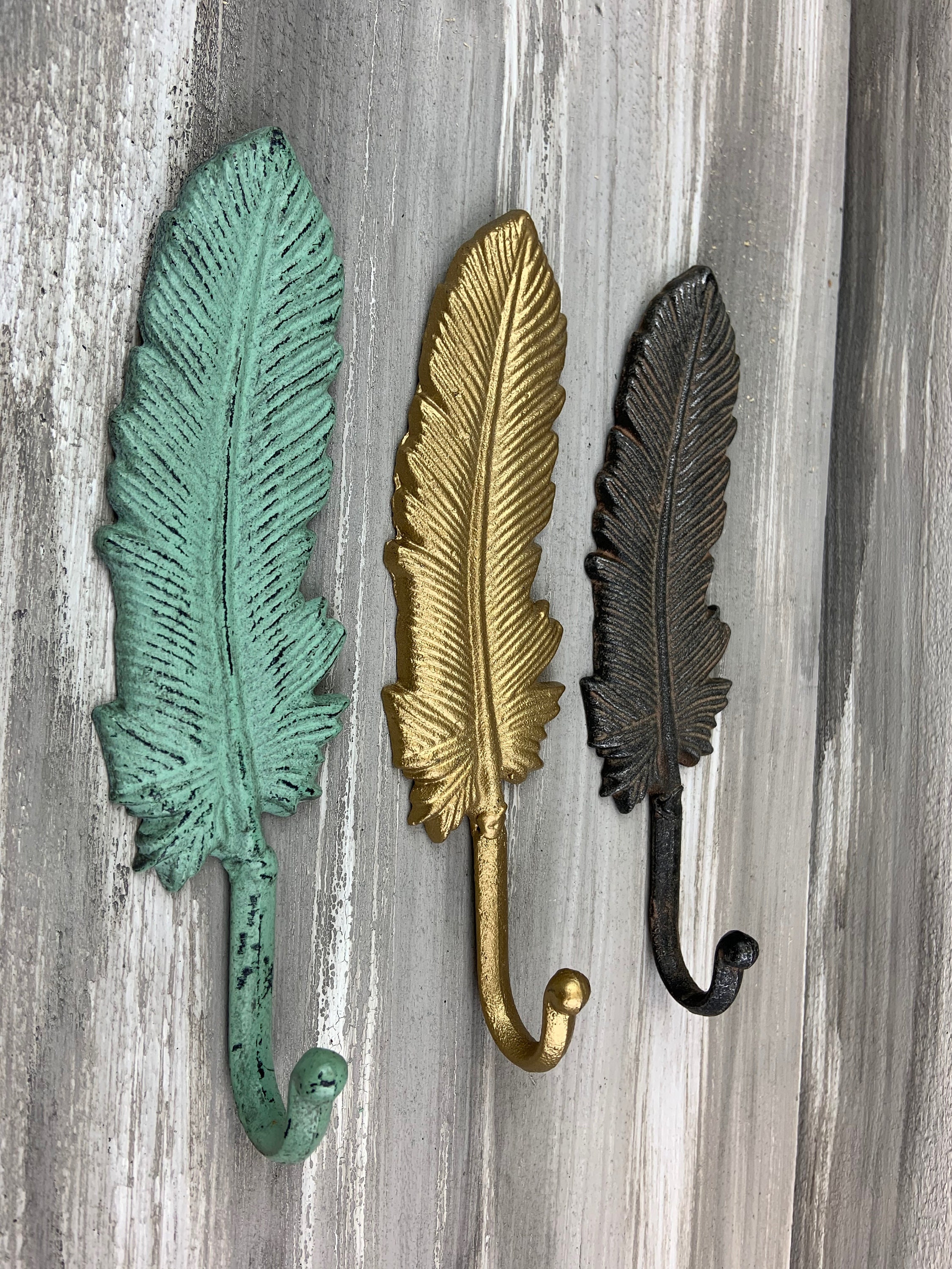Cast iron feather hook feather hook coat hook towel hook Etsy