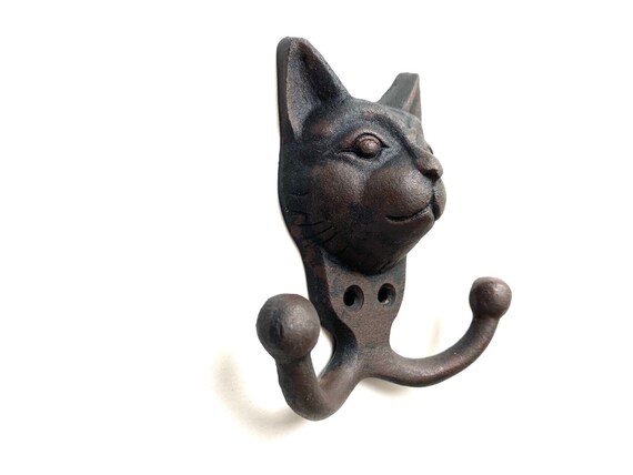 Cast Iron Cat Hook, Cat Hook, Coat Hook, Towel Hook, Wall Hook, Decorative  Hook, Hook, Cat, Cast Iron Hook, Animal Hook, Pet Hook, Ani01brn 