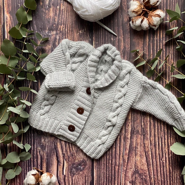 Jäckchen für Baby, Strickjacke, Babykleidung, Wolljacke, Neugeborenes