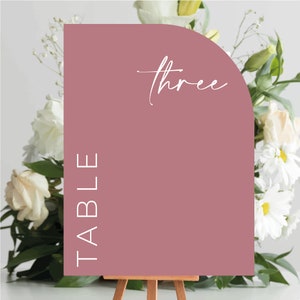 Table Numbers, Wedding, Table, Name, Number, Arch, half Arch, Scallop, Wave, Rectangle