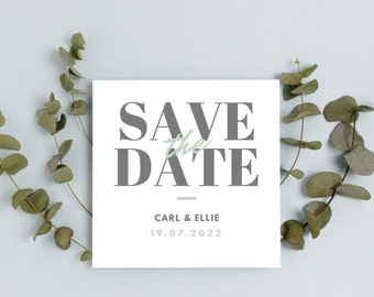 Save the Date | With Envelope | Simple | Elegant | Personalised | Wedding Announcement Card | Wedding Invitation