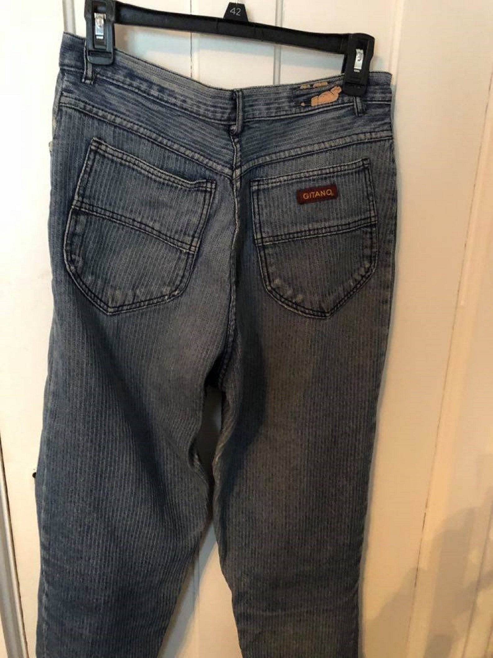 retro striped jeans