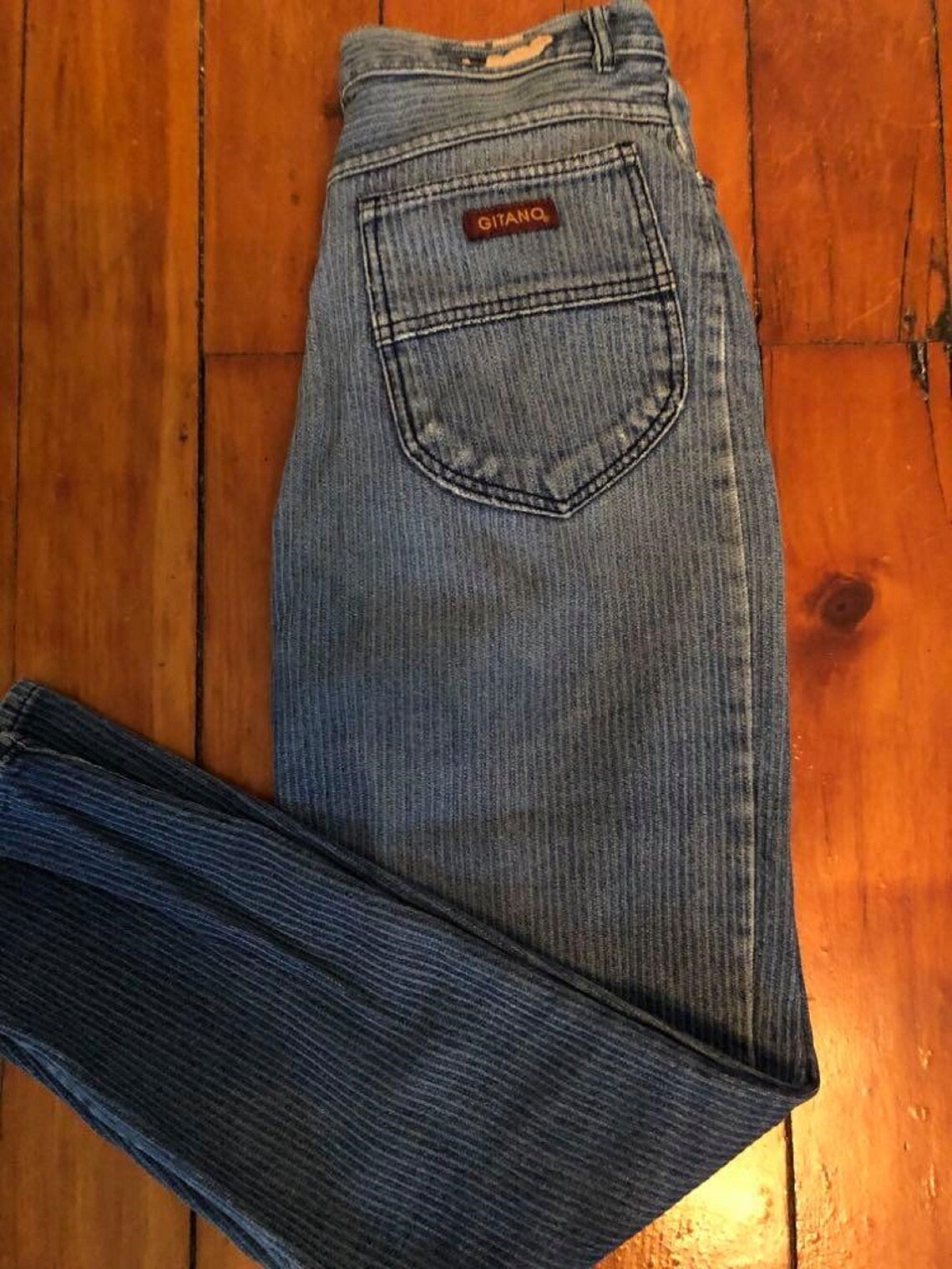 retro striped jeans