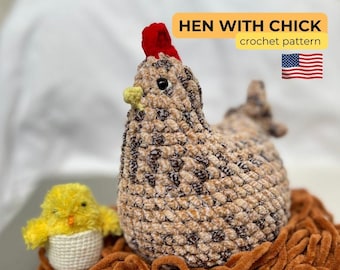 Patron au crochet, oeuf à couver, poule, maman poule