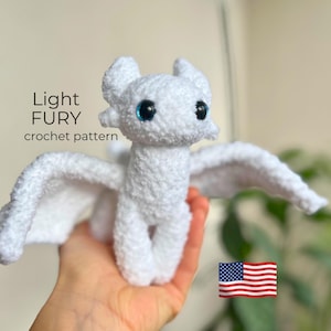 White Dragon Crochet Pattern: Plush Toy (PDF Pattern)