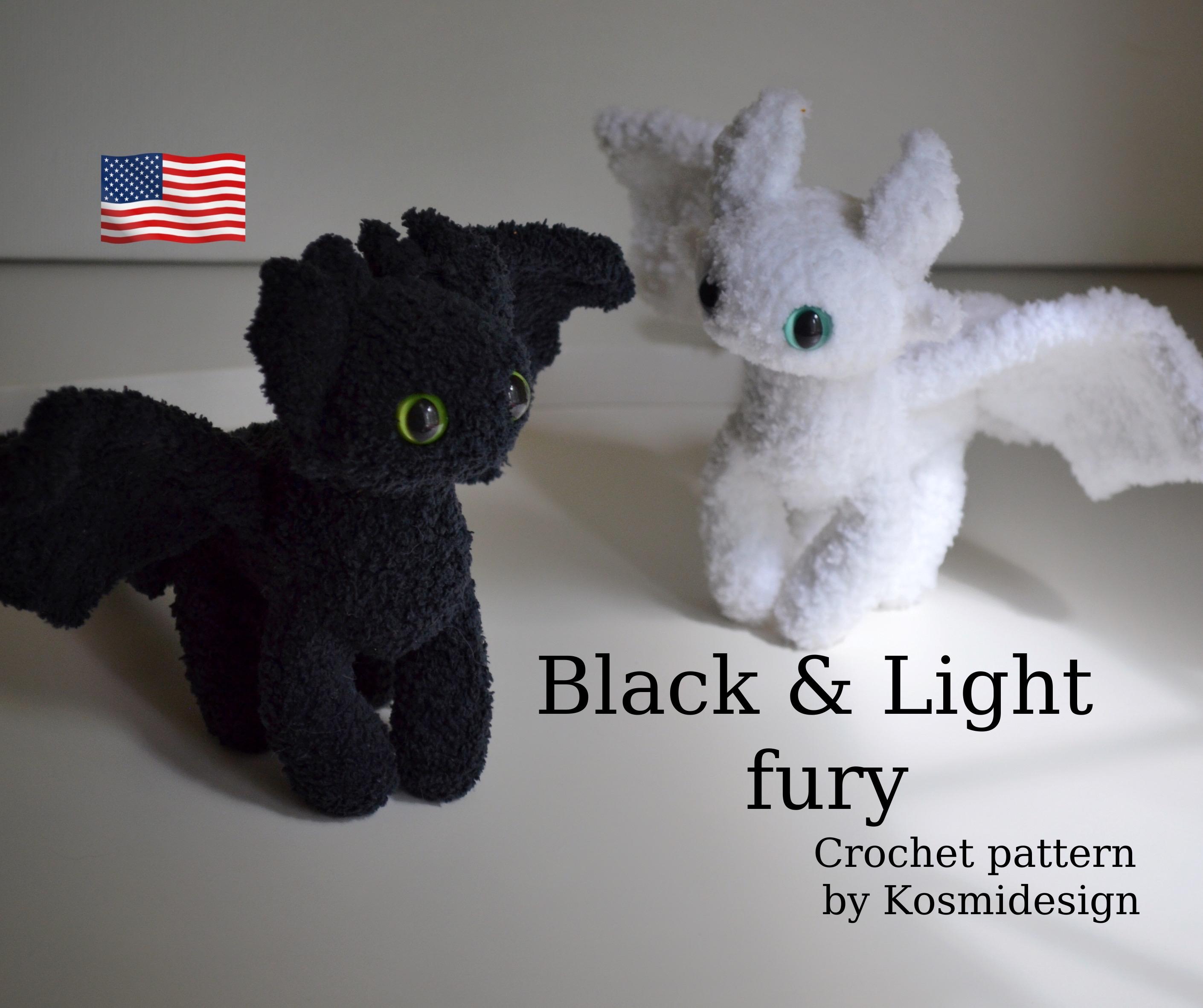 35 Beautiful and Stylish Monochrome Crochet Patterns 29 Crochet Pattern: Black and White Fury Dragons Plush