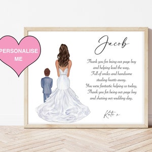 Page Boy Gift | Page Boy Thank You Wedding Gift | Page Boy Poem | Wedding Gift  | Personalised Wedding Gift | Present | Wedding Keepsake |