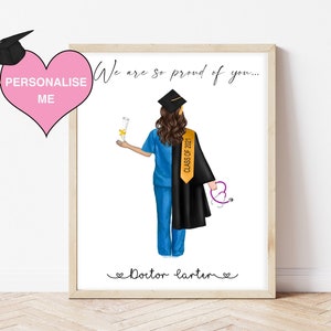 Doctor Graduation Personalised Gift | Graduation Print | Medical School Print | Graduation Day Gift | Personalised Doctor Graduation