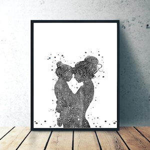 Personalised mother/daughter | Gift for her | Wall Art | Birthday Gift |  Mum/Daughter Print | Family Picture | Mummy gift|