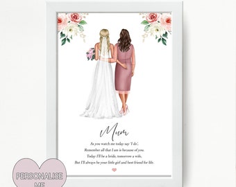 Mother of the Bride Gift | Mother of Bride Poem | Mum Wedding Poem | Wedding Gift  | Gift for mum | Present | Wedding Keepsake | Mum Print