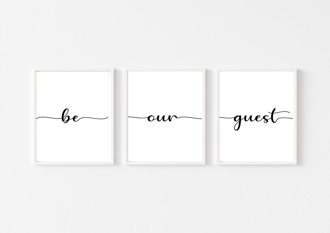 Be Our Guest Set of Three Wall Art Guest Bedroom Pictures Etsy