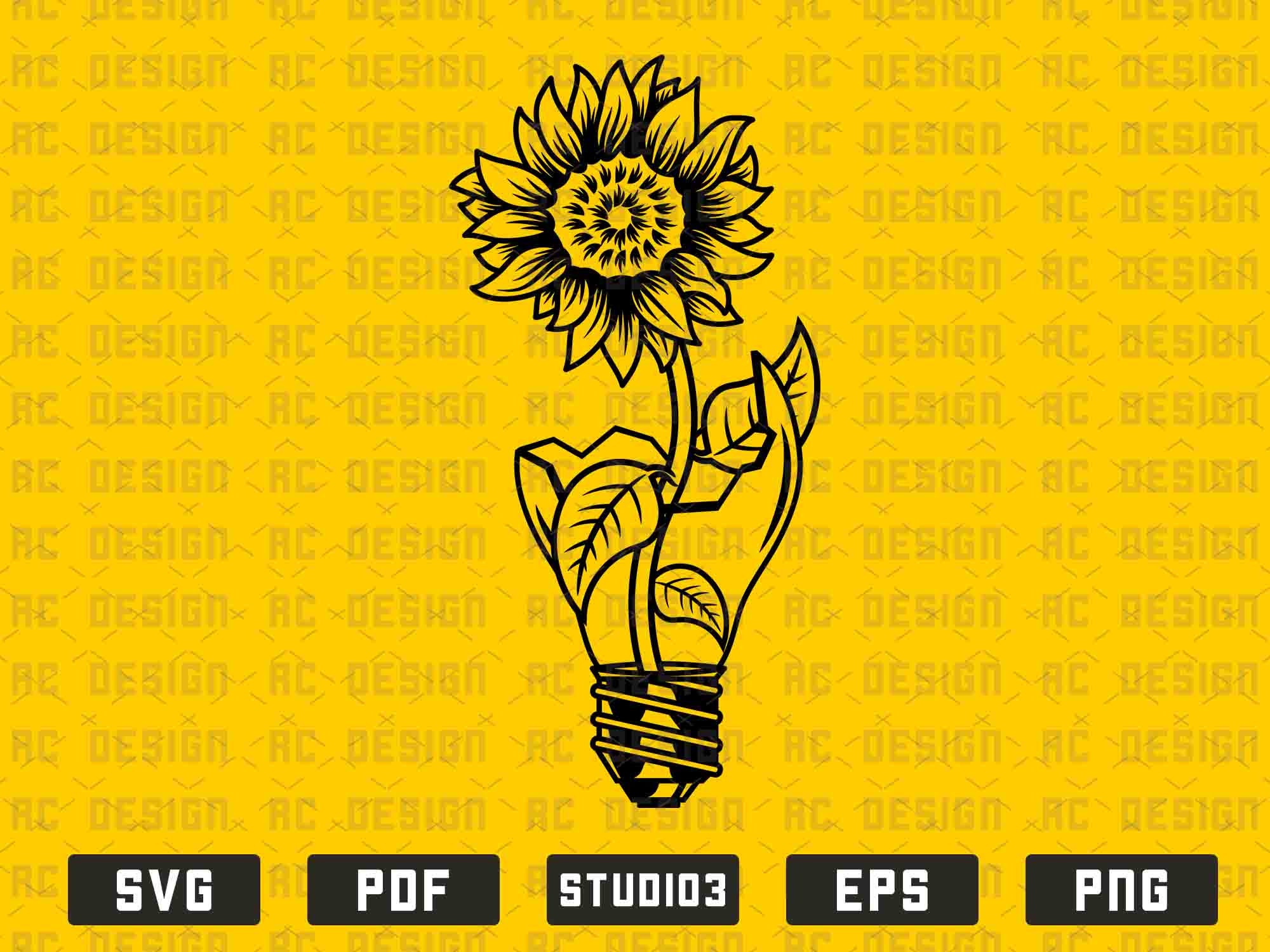 Sunflower in a light bulb Svg Sunflower in a light bulb Etsy