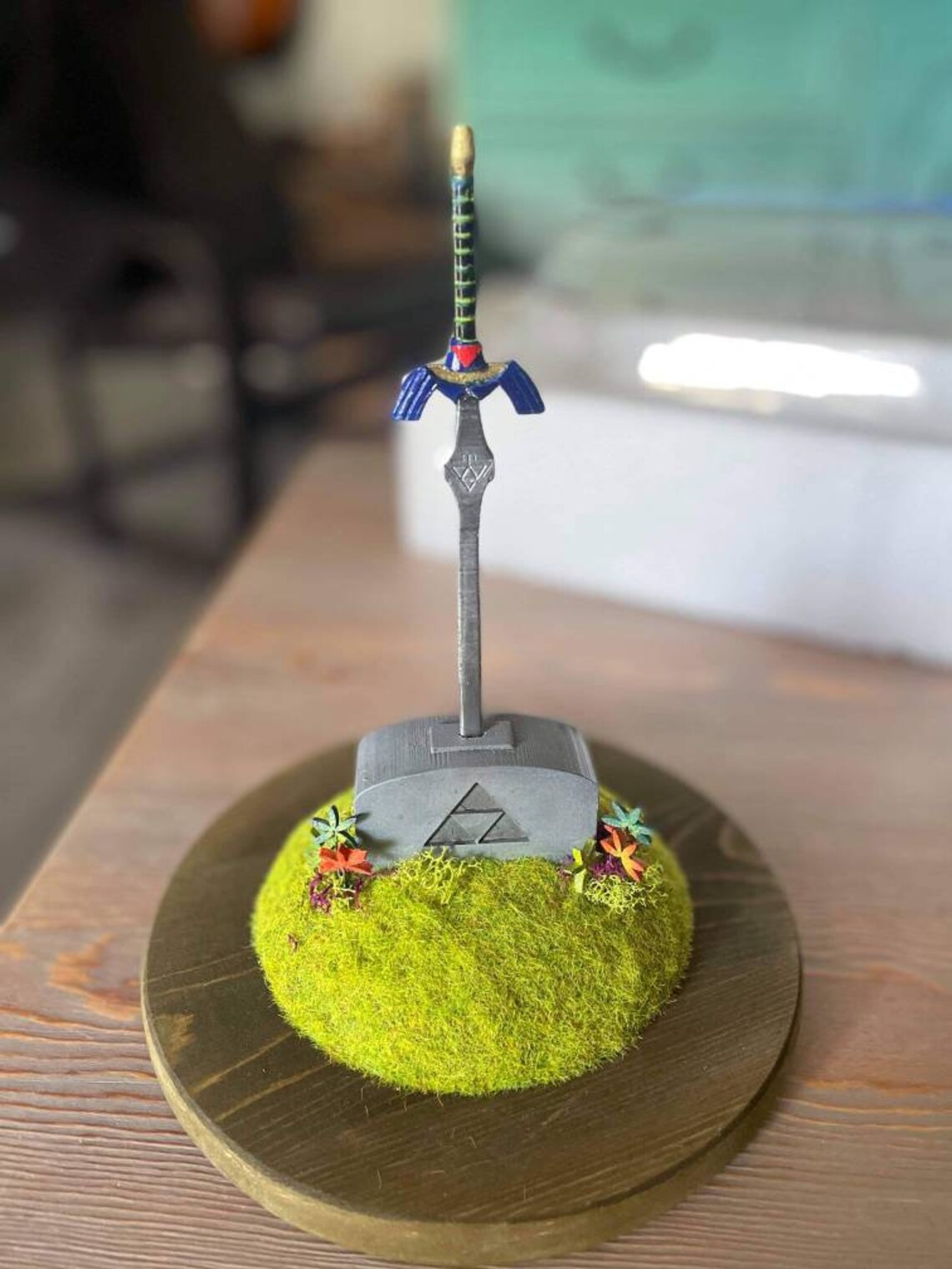 The legend of Zelda Master sword sculpture statue w/ glass Etsy