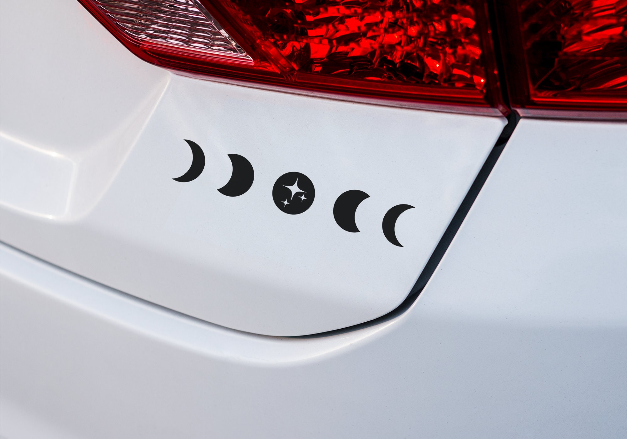 Holographic Moon Phase Decal Moon Car Decal Astrology Decal Etsy