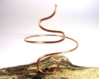 Upper arm bracelet, made of copper metal, copper, body jewelry, handmade, upper arm bracelet,