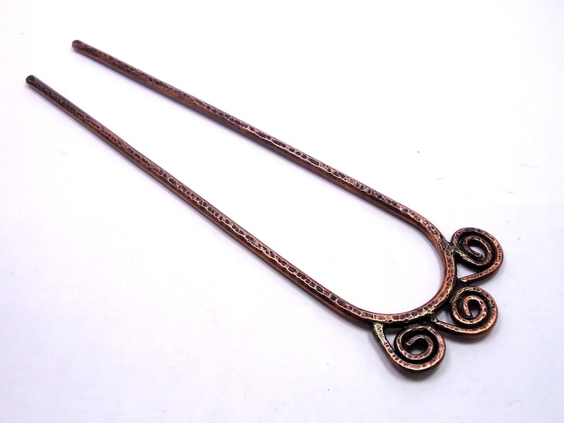 hair accessories!!! with wreath design and gemstone handmade Hair fork antique made of copper metal hair accessories brass hair fork