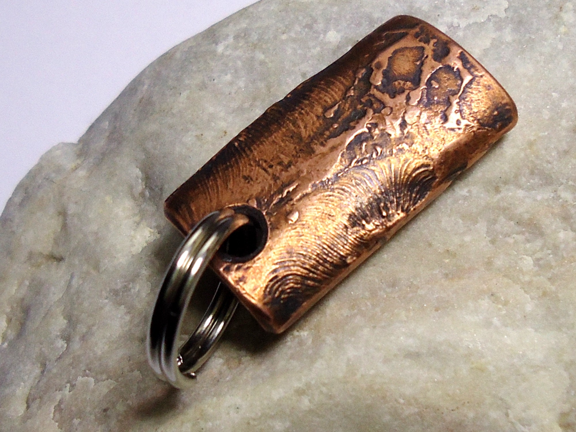 Handmade Key Ring, 1 Bar, / Bar Made of 100% Fine Copper 999.9 Pure ...