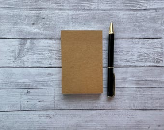 Pocket-Sized Blank Notebooks, 3"x4.25" Travel Size Journals, Mini Notebook, Kraft Paper Cover, Coptic Stitch