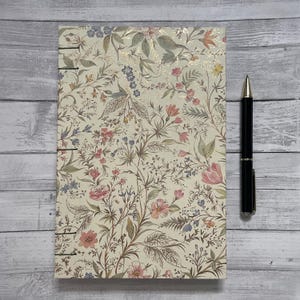 Large Handmade Hardcover Journal, 6"x9" Blank Sketchbook, Lay Flat Journal, Venetian Floral Journal, Coptic Stitch