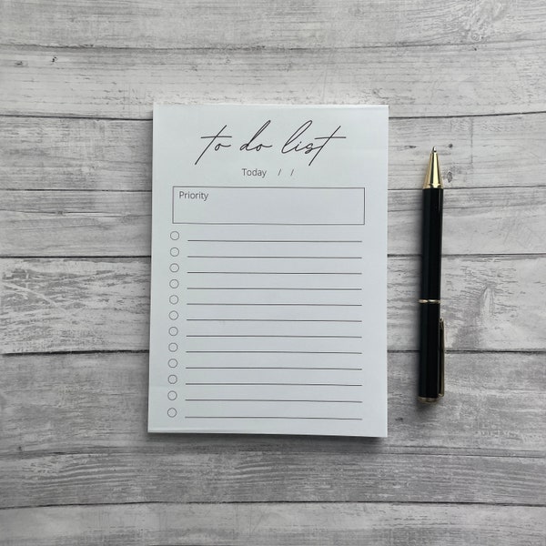 Priority To Do List Notepad, Minimalist 5"x7" Daily Planner, Tear-Away To Do List Notepad, 50 Pages