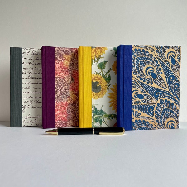 Small Blank Journals, Professional Notebook, Handmade Hardcover Journal, 4.5"x6" Pocket Notebook, Multiple Cover Options