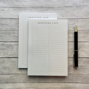 Shopping List Notepad, Minimalist 5&quot;x7&quot; To Do List Tear-Away Notepad, Grocery List Planner, 50 One-Sided Pages