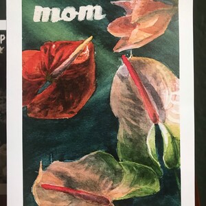 Carte de fête des mères - Anthuriums