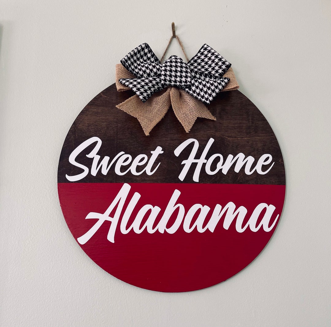 Door Decor Wreath Alabama Roll Tide Door Hanger Sweet Home Alabama Home