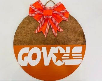 Front Door Decor | Tennessee Vols | Hanger | Wreath | Housewarming Gift | Decor | Orange Volunteer State | Rocky Top Football | College SEC