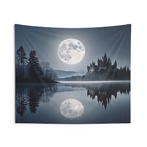 Wizarding School Wall Tapestry - Indoor Wall Tapestries, Castle, Magical Room Decor