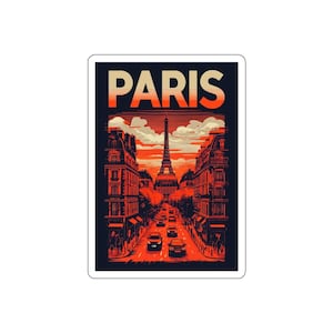 Sticker Paris - Stickers découpés Tour Eiffel, Sticker carnet de voyage Français, sticker Scrapbook Europe, sticker pour ordinateur portable, Paris vintage