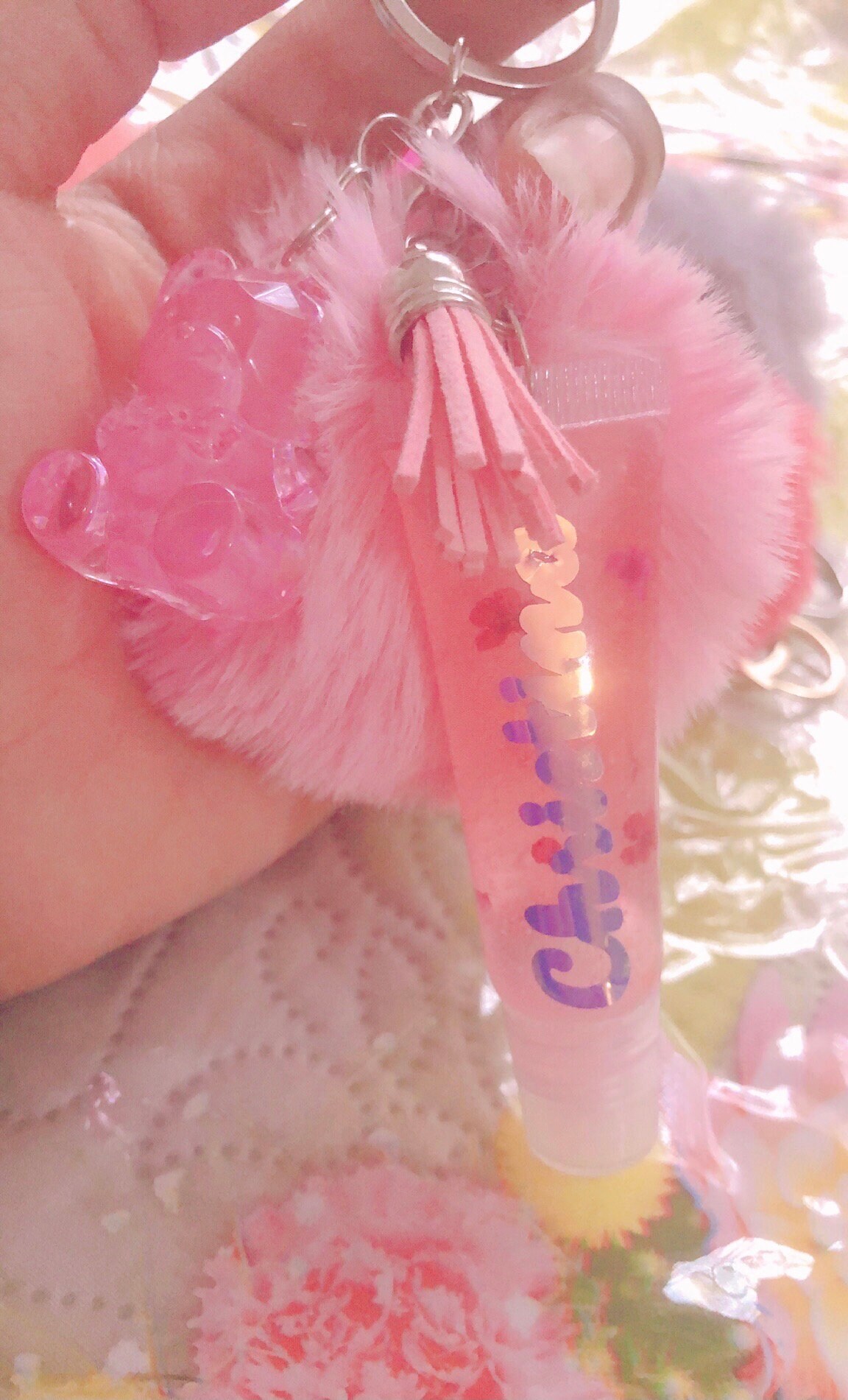Personalized Lipgloss Keychains Etsy